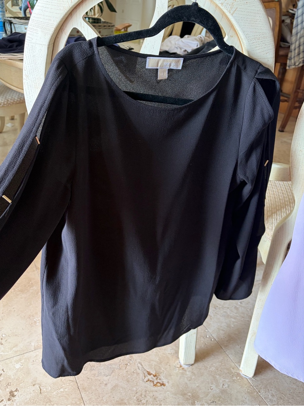 Michael Kors Black Long-Sleeve Blouse women’s Size Small